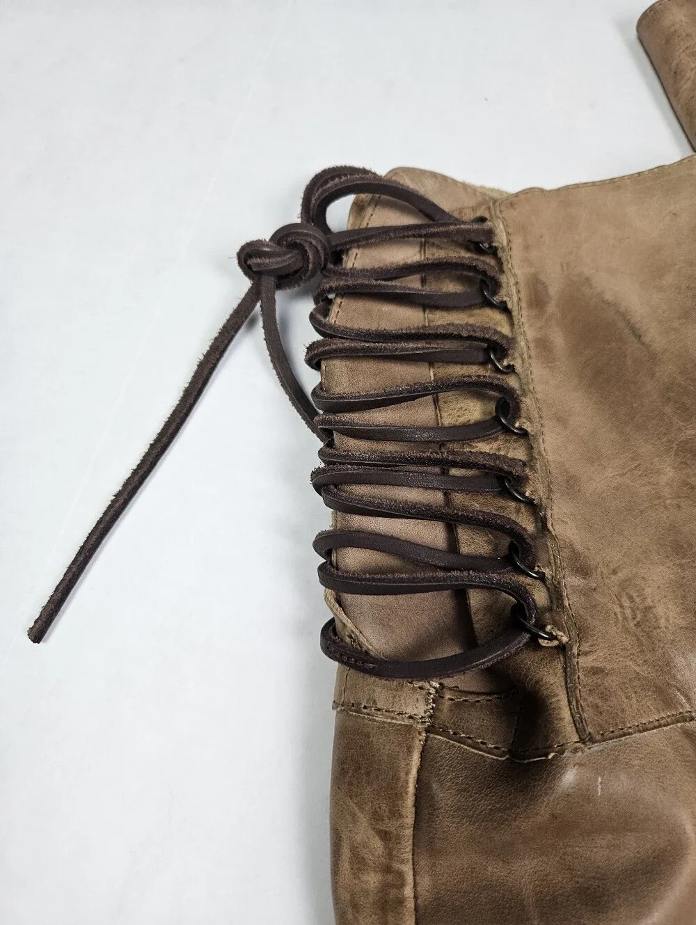 Freebird by Steven Rolls Leather Over the Knee Tan Heeled Boots in Cognac